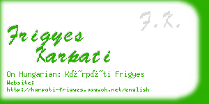 frigyes karpati business card
